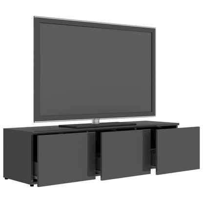 TV Cabinet High Gloss Grey 120x34x30 cm Chipboard