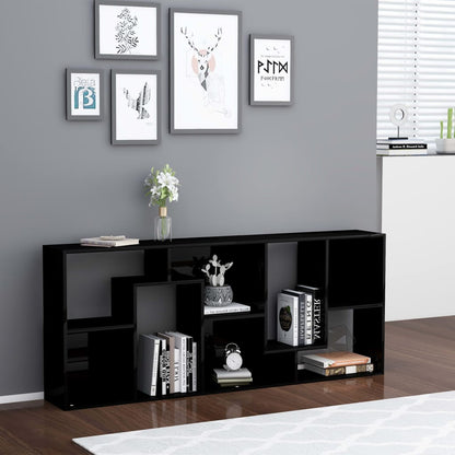 Book Cabinet High Gloss Black 67x24x161 cm Chipboard