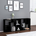 Book Cabinet High Gloss Black 67x24x161 cm Chipboard