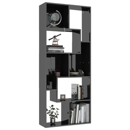 Book Cabinet High Gloss Black 67x24x161 cm Chipboard