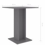 Bistro Table Grey 60x60x75 cm Chipboard