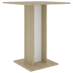 Bistro Table White and Sonoma Oak 60x60x75 cm Chipboard
