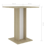 Bistro Table White and Sonoma Oak 60x60x75 cm Chipboard