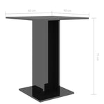 Bistro Table High Gloss Black 60x60x75 cm Chipboard