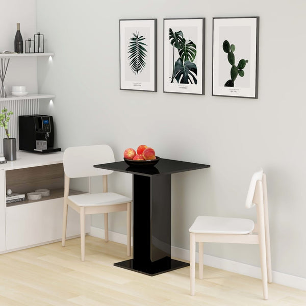  Bistro Table High Gloss Black 60x60x75 cm Chipboard