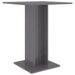 Bistro Table High Gloss Grey 60x60x75 cm Chipboard