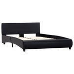 Bed Frame Black Faux Leather 137x187 cm
