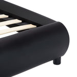 Bed Frame Black Faux Leather 137x187 cm