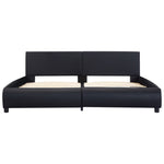 Bed Frame Black Faux Leather 153x203 cm