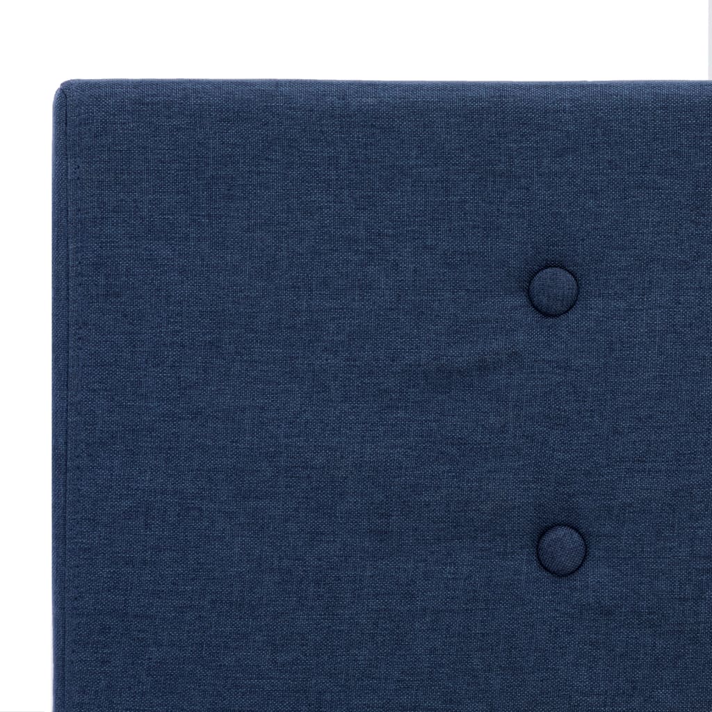 Bed Frame Blue Fabric 153x203 cm