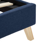 Bed Frame Blue Fabric 153x203 cm