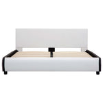 Bed Frame with Drawers White Faux Leather 137x187 cm