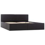 Hydraulic Storage Bed Frame Black Faux Leather 153x203 cm