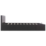Hydraulic Storage Bed Frame Black Faux Leather 153x203 cm