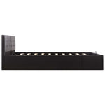 Hydraulic Storage Bed Frame Black Faux Leather 183x203 cm