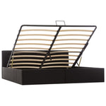 Hydraulic Storage Bed Frame Black Faux Leather 183x203 cm