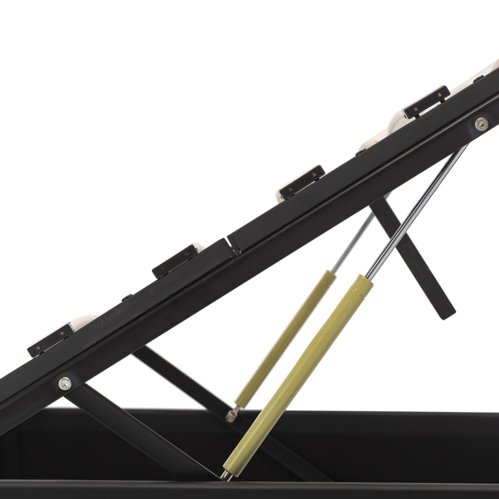 Hydraulic Storage Bed Frame Black Faux Leather 183x203 cm