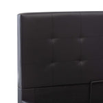 Hydraulic Storage Bed Frame Black Faux Leather 183x203 cm