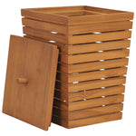 Laundry Basket 30x30x45 cm Solid Teak Wood