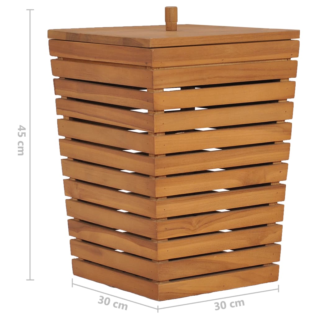 Laundry Basket 30x30x45 cm Solid Teak Wood