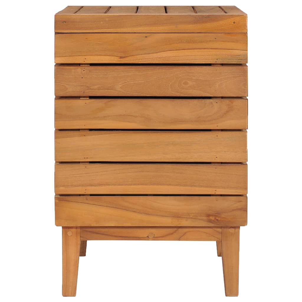 Laundry Basket 40x30x45 cm Solid Teak Wood