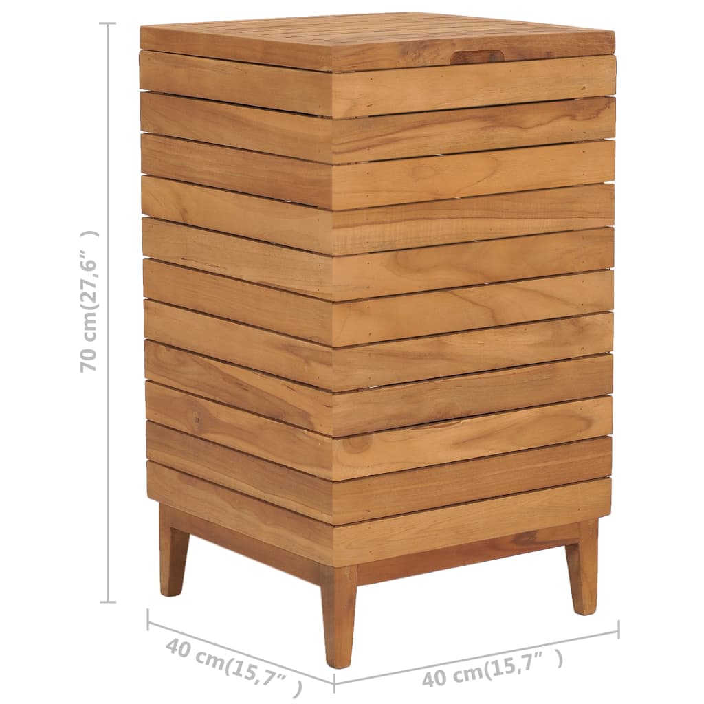 Laundry Basket 40x40x70 cm Solid Teak Wood