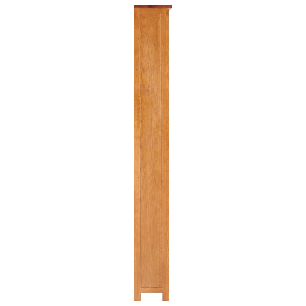 Narrow Bookcase 52x22.5x170 cm Solid Oak Wood and MDF