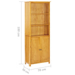 Bookcase with 2 Doors 70x30x180 cm Solid Oak Wood