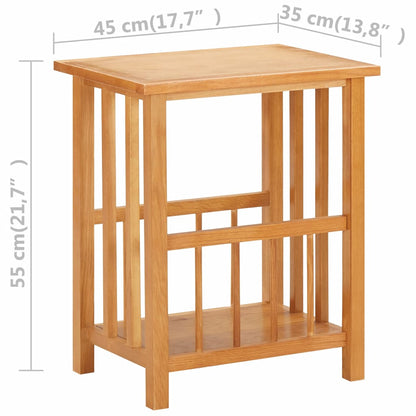 Magazine Table 45x35x55 cm Solid Oak Wood and MDF