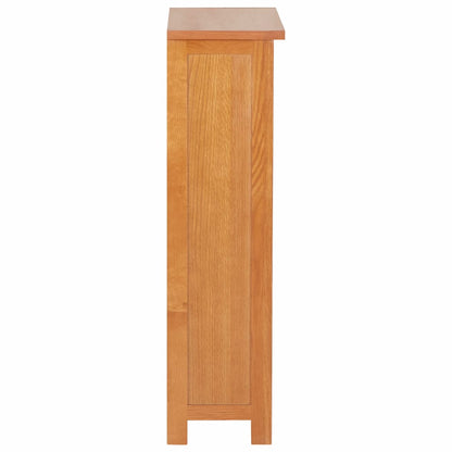 Narrow Bookcase 45x22.5x82 cm Solid Oak Wood and MDF