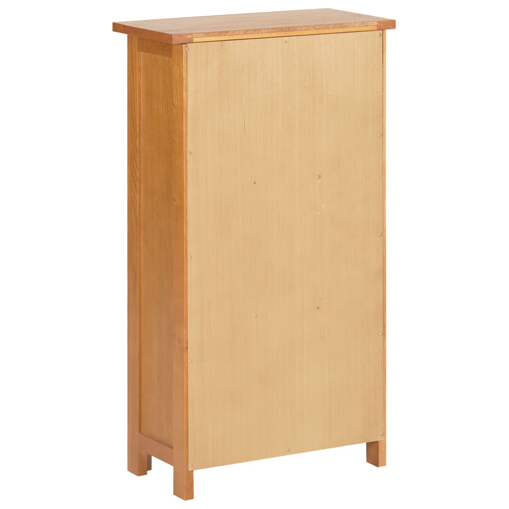 Narrow Bookcase 45x22.5x82 cm Solid Oak Wood and MDF