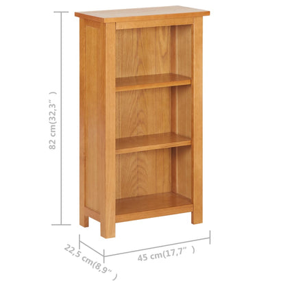Narrow Bookcase 45x22.5x82 cm Solid Oak Wood and MDF