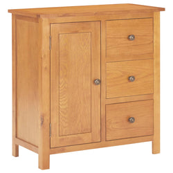Cupboard 70x35x75 cm Solid Oak Wood and MDF