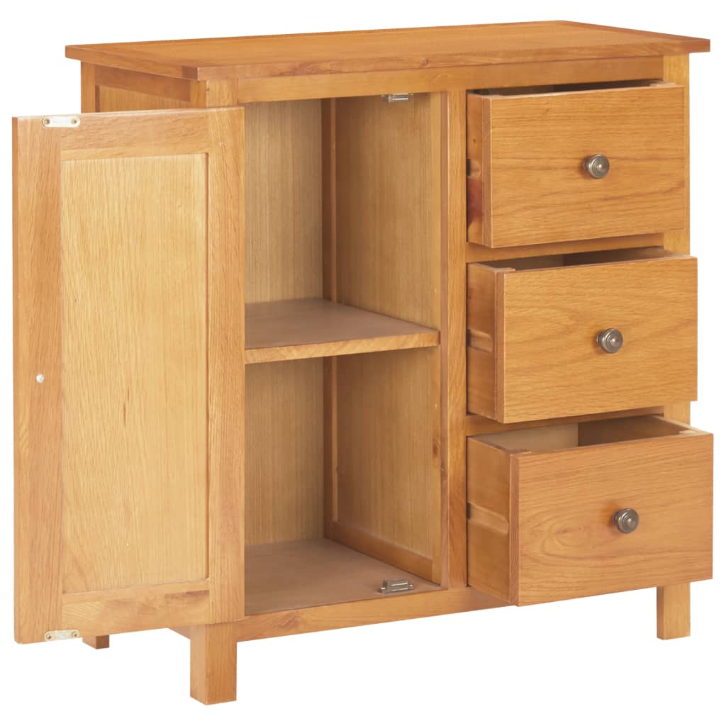 Cupboard 70x35x75 cm Solid Oak Wood and MDF