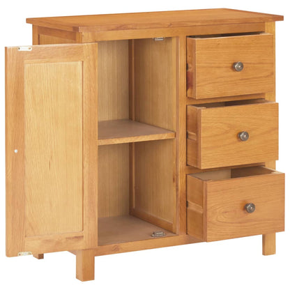 Cupboard 70x35x75 cm Solid Oak Wood and MDF