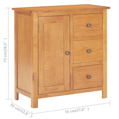Cupboard 70x35x75 cm Solid Oak Wood and MDF