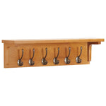 Coat Rack 60x16x16 cm Solid Oak Wood