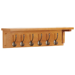 Coat Rack 60x16x16 cm Solid Oak Wood