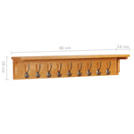 Coat Rack 90x16x16 cm Solid Oak Wood