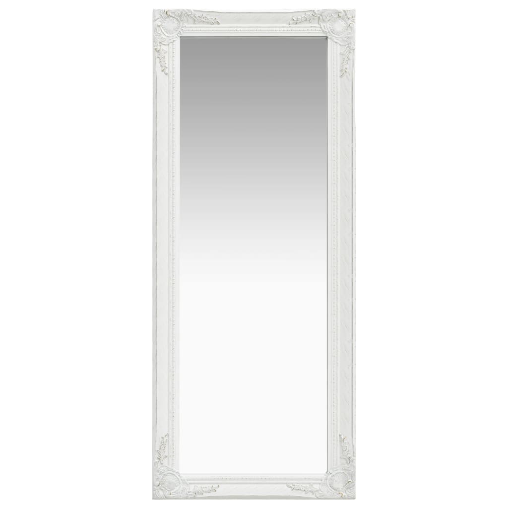 Wall Mirror Baroque Style 50x120 cm White
