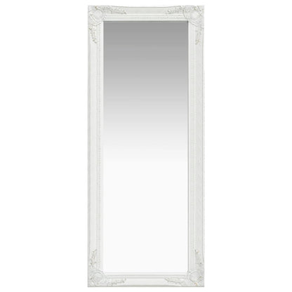 Wall Mirror Baroque Style 50x120 cm White