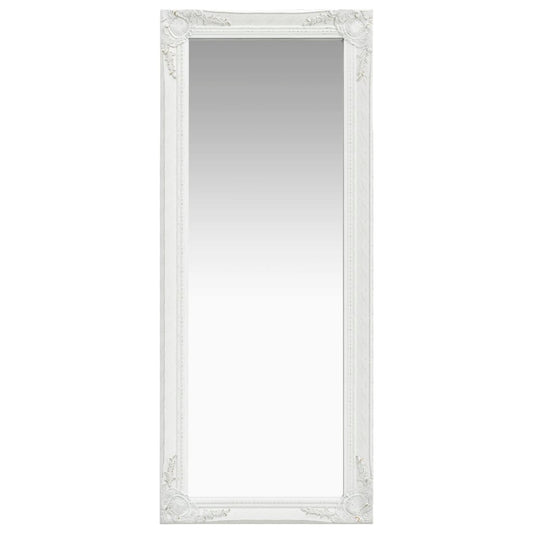 Wall Mirror Baroque Style 50x120 cm White