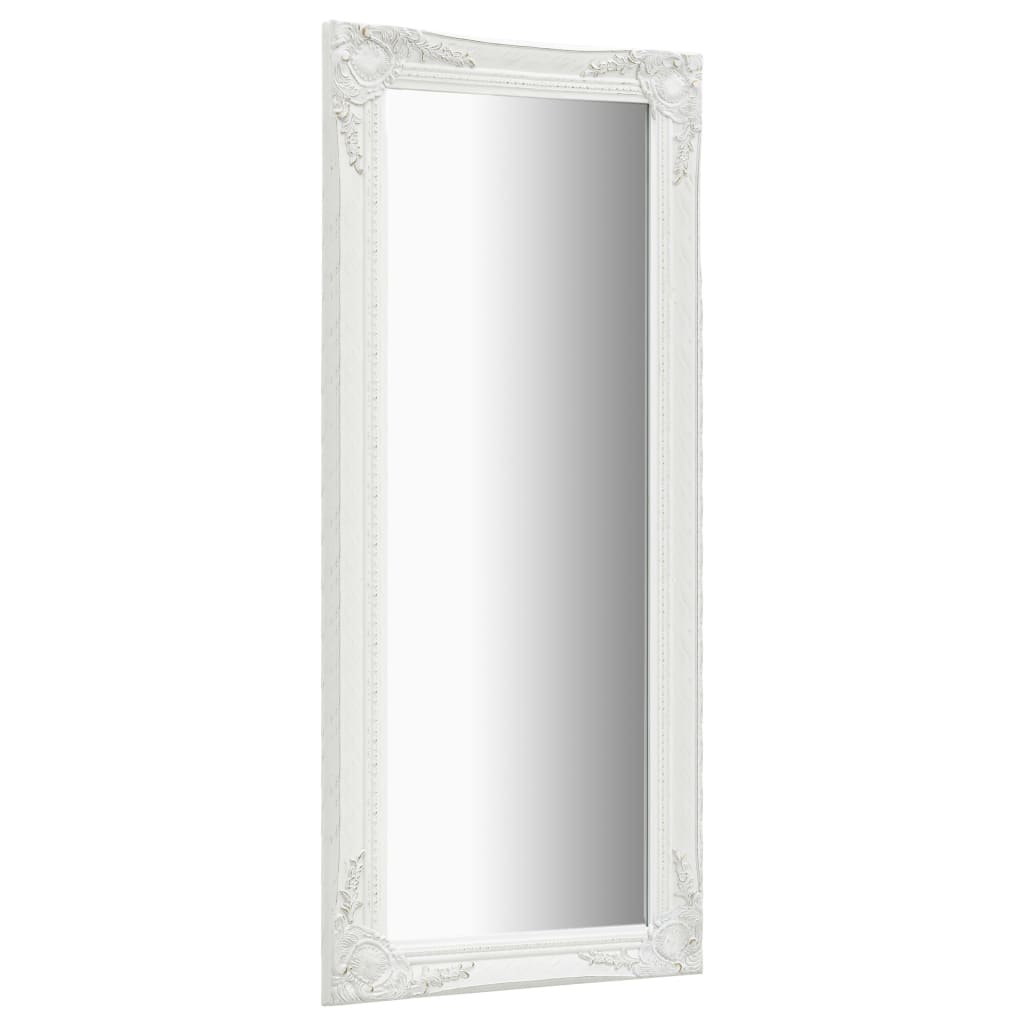 Wall Mirror Baroque Style 50x120 cm White