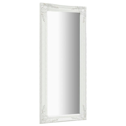 Wall Mirror Baroque Style 50x120 cm White