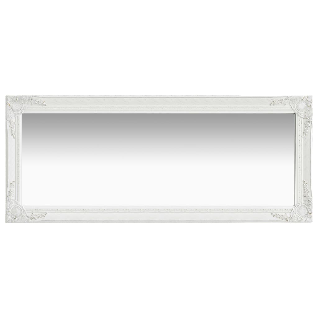 Wall Mirror Baroque Style 50x120 cm White