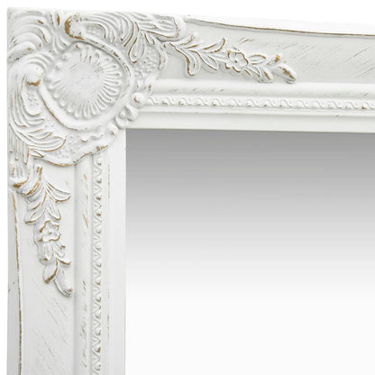 Wall Mirror Baroque Style 50x120 cm White