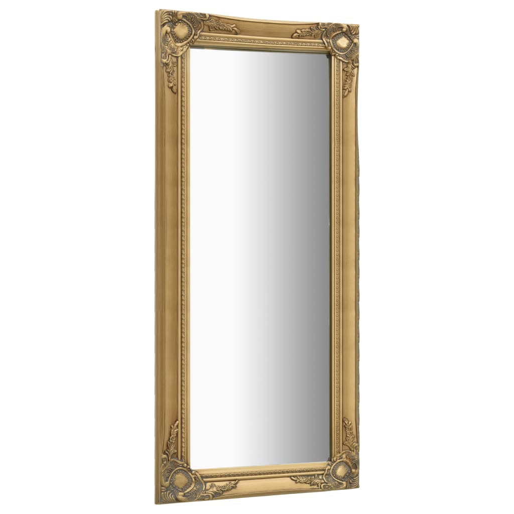 Wall Mirror Baroque Style 50x120 cm Gold
