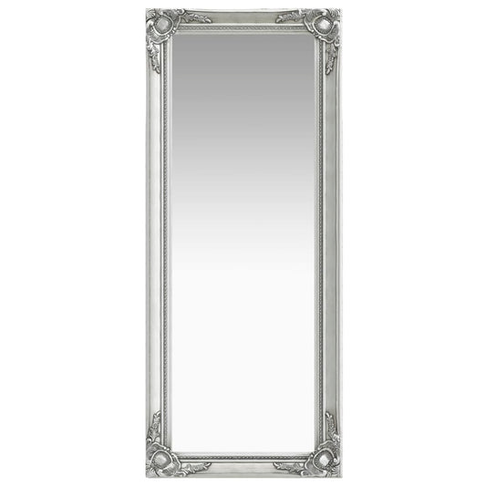 Wall Mirror Baroque Style 50x120 cm Silver