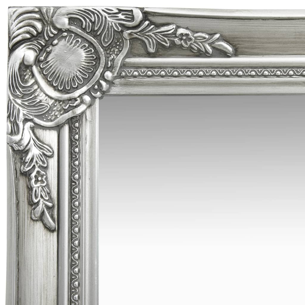 Wall Mirror Baroque Style 50x120 cm Silver