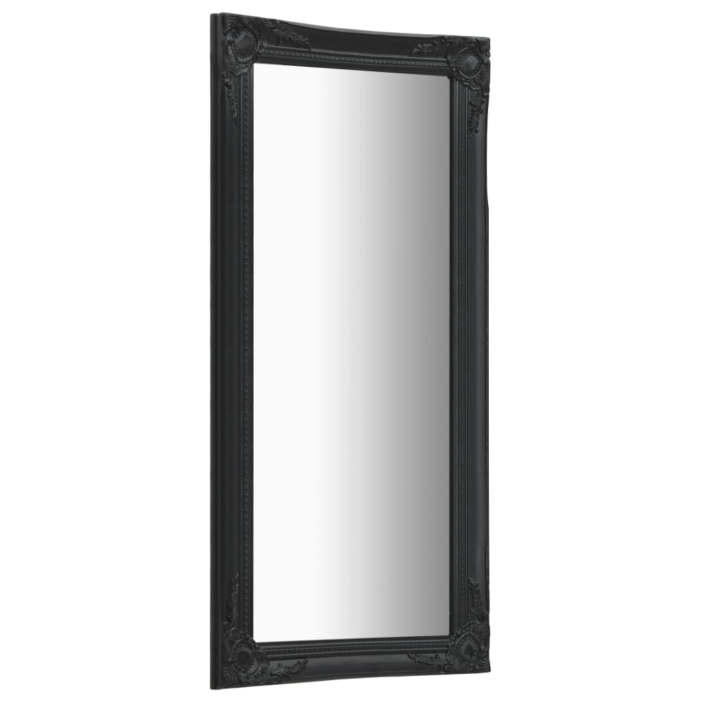 Wall Mirror Baroque Style 50x120 cm Black